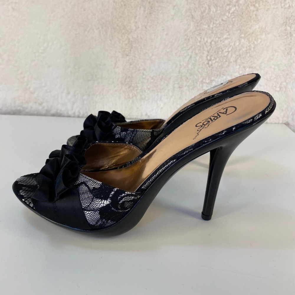 Carlos by Carlos Santana black open toe high heel shoes - US size 7 - Picture 7 of 7